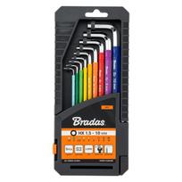 Šešiakampių raktų su rutuline galvute rinkinys Bradas HX 1,5-10 mm, multicolour / long, 9 vnt.