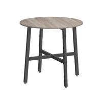 Apvalus valgomojo stalas 80 cm medžio drožlių ir plieno