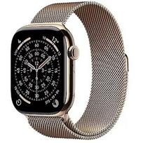 Apple Watch Series 11 GPS + Cellular 46mm Gold Titanium Case with Gold Milanese Loop S/M MFD74MP/A
