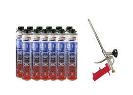 Putos Polynor WINDOWS - DOORS, pistoletinės, 12 vnt + pistoletas 750ml