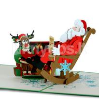 3D iššokantis Kalėdinis atvirukas  „Santa Claus Fireplace“