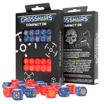 Kauliukų rinkinys Crosshairs Compact D6 RPG, mėlynas/raudonas