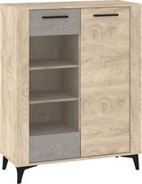 Pastatoma vitrina Meblocross Sigma SIG-14, šviesiai ruda/pilka