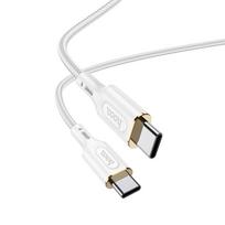 HOCO X95 Goldentop 60W type-C to type-C greito krovimo ir duomenų laidas 1m White