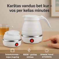 Sulankstomas elektrinis virdulys – karštas vanduo bet kur ir bet kada