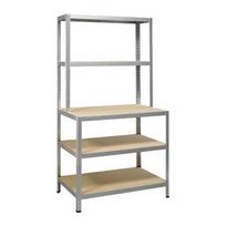 Sandėliavimo lentyna Strong MDF, 186 x 100 x 60 cm, 5 lentynos,  lentynos apkrova 175 kg