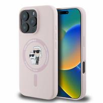 Karl Lagerfeld KLHMP16XSCMKCRHP iPhone 16 Pro Max 6.9" pink hard case, Silicone Karl  AND  Choupette Ring MagSafe