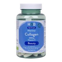 H&B HIGH STRENGTH jūrinis kolagenas 3000 MG, 90 tablečių