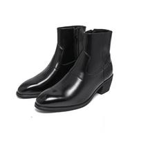 Nauji Vyriški Aukštį Didinantys Martin Batai Trumpi Batai Juodi Smailianosiai Batai Užtrauktukas Korėjietiški Chelsea Batai Trumpi Batai Vyriški 38 juoda
