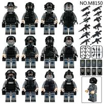 MOC karinės serijos miesto patrulių specialiosios policijos minifigūrėlių ginklo konstruktoriai žaislai