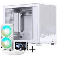 Jonsbo D32 STD PC-Gehäuse + TRYX PANORAMA Komplett-Wasserkühlung, ARGB - 240mm, weiß