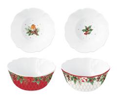 EASY LIFE porcelianinių dubenėlių rinkinys "Christmas berries", 2 vnt., Ø 14 cm