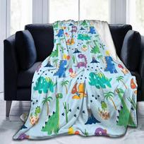 Mielas dinozauro pledas, lengvas pliušinis antklodė lovai, tinkamas lovai, sofai ir dovanai šeimai 60_x50_# 75X95CM pilka spalva