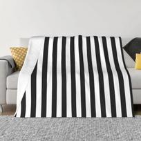 juodos baltos juostelės pledas pledai ir užklotai helovynas# 75X95CM pilka spalva