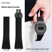 Aukštos kokybės FKM guminis dirželis Casio modifikuotam GMW-B5000 GM-B2100 fluoro guminiam laikrodžio dirželiui sulankstoma sagtis For GMW-B5000