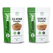 NeutraVed Zaatar, Česnako Milteliai 100% Grynas Prieskonių Rinkinys | Paruoštas naudoti (100 g x 2) = 200g