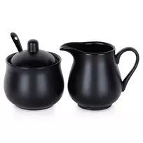 Porcelianinis pieno ir cukraus indelių rinkinys Vilde 150 ml juodas