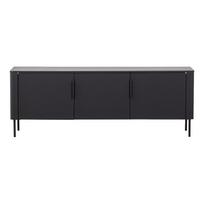 Matinės juodos spalvos TV spintelė iš pušies masyvo 154x56x44 cm Gunnar – WOOOD