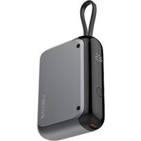 Nevox POWERBANK 10000mAh, integrated USB-C cable (grey, 10,000 mAh, Power Delivery 30 Watt) 2345