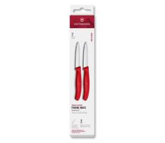 Victorinox - SWISS CLASSIC daržovių peilių rinkinys, 8 cm, 2 vnt., raudonas