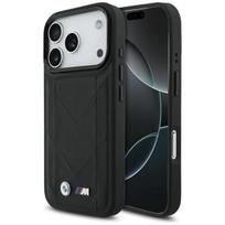 Telefono dėklas iPhone 17 Pro juodas odinis MagSafe BMW M