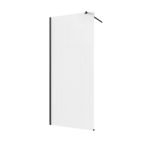 Dušo sienelė WALK IN II, 8 mm stiklas su grioveliais, juodos sp. rėmas, 100 x 200 cm