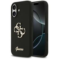 GUESS dėklas IPHONE 17 GUHCP17SSC4GSMK (silikoninis su dideliu 4G užrašu) juodas
