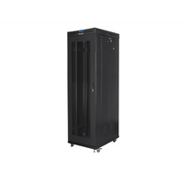 LANBERG 19" Free-Standing Rack Cabinet 42U/600x1000 (Flat Pack) with Mesh Door and LCD V2 | FF01-6042-23BL | Black