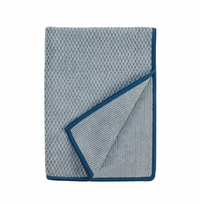 Textured Kitchen Towel Tekstūrinis rankšluostis virtuvei (Baclock) Grey with Blue Trim