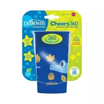 DR. BROWN'S 300 ml gertuvė "CHEERS DECO", 12+ mėn., mėlyna