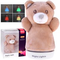 Bežinis TEDDY BEAR Naktinis šviestuvas vaikams – malonus liesti ZA4772