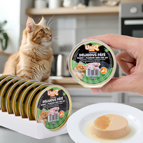 UNIQ PETS Šlapias ėdalas katėms ROYAL RABBIT triušių pastos su lancetinėmis sėklomis 30 g x 8 vnt