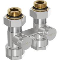 Mexen Uni-Term radiatoriaus vožtuvas dviejų vamzdžių DN50, tiesus 1/2"x16 mm, nikelis - W912-016-01