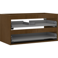 Mexen Box-A spintelės korpusas po praustuvu, 90 cm, 2 stalčiai, riešutmedis - 91AX0-0900-470-2-86