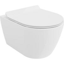Mexen Carmen WC klozetas Rimless Tornado su lėtai nusileidžiančia plona sėdyne, duroplastikas, blizgus baltas - 30880100T