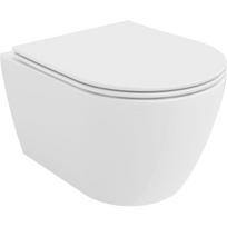 Mexen Carmen pakabinamas WC puodas Rimless Tornado su lėto uždarymo plonu dangčiu, duroplast, baltas blizgus - 30880400T