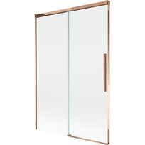 Mexen Rox dviejų dalių slankiojančios dušo durys 120 x 150 cm, skaidrios, rožinis auksas - 8C9-120-001-60-00