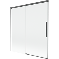 Mexen Rox dviejų dalių ištraukiama dušo užuolaida 150 x 150 cm, permatoma, šepetėliu dažyta pilka - 8C9-150-001-66-00