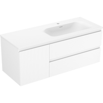 Mexen Rivel vonios spintelė 120 cm su dešiniuoju Vela praustuvu, 2S, 1D, rifliuota, balta matinė - 91A23-12047-3-BBFFF01-W23P01