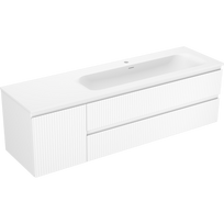 Mexen Rivel vonios spintelė 160 cm su dešine Vela kriaukle, 2S, 1D, gofruota, balta matinė - 91A23-16047-3-BBFFF01-W23P01