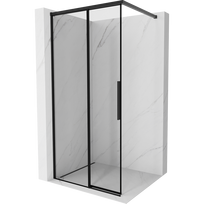 Mexen Rox Dušo sienelė Walk-in kairė 120 x 200 cm, juodas rėmas 8 mm, juoda - 8C2-120-003-70-70-L