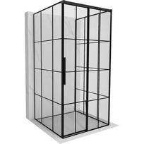 Mexen Rox-3S trijų sienų slankiojančios durys dešinės 95 x 95 cm, juodas tinklelis, juoda - 8C2-095-095-70-77-3S-P