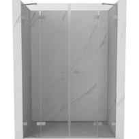 Mexen Lunar Dviejų dalių dušo durys 160 cm, skaidrios, šlifuotas nikelis - 834D-160-000-97-00