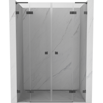 Mexen Lunar L Dvigubi dušo durys, atidaromos 150 cm, skaidrios, ginklų metalo - 834DL-150-000-95-00
