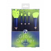 W7 Cosmetics Glow Getter Neon Makeup Brush Set Makiažo šepetėliai, Rinkinys