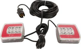 LED magnetinis priekabos žibintų komplektas su laidu 12V, 12 metrų kabelis, 2,5 metro kabelis, 7 kontaktų gopart LA65008