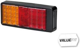 Galiniai žibintai LED, stačiakampis, 9/30V, raudona/gintarinė, 223x35x98mm, 27 LED, Hella ValueFit 2VA357020011
