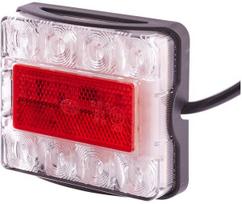 Galiniai žibintai LED, 21W, stačiakampis, 12/24V, raudona, 8 LED, Hella 2VA980720001