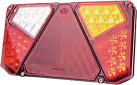Daugiafunkcinis galinis žibintas dešininis LED, stačiakampis, 12-24V, 242x134x36.5mm, 7 kontaktų, LA40006