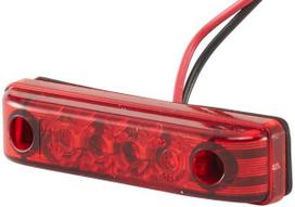 LED žymeklio lemputė, stačiakampis, 12V, raudona, 65x11x16mm, Hella ValueFit 2TM357010011